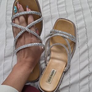 Steve Madden Glittering Silver Sandals